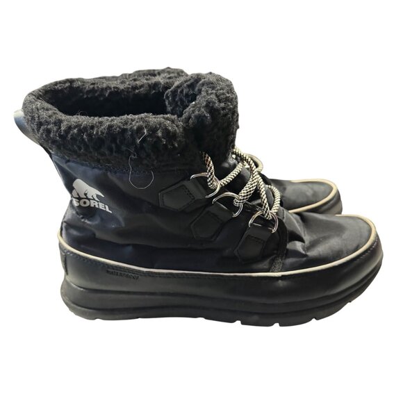 Sorel Women's Waterproof Winter Boots Size 9.5 Black Ankle Explorer - Picture 3 of 7